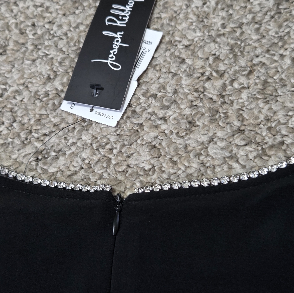 JOSEPH RIBKOFF BLACK RHINESTONE TRIM 'SKYE ON THE TOWN' DRESS US 8 * READ - Picture 15 of 16